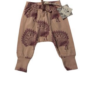 Kate Quinn Girls Pink Peacock Panda Pants 6-12 Months NWT